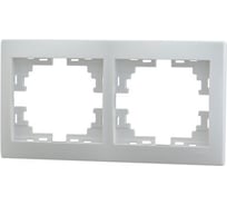 Двухместная горизонтальная рамка Lezard Мира белая 701-0200-147