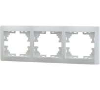 Трехместная горизонтальная рамка Lezard Мира белая 701-0200-148