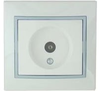 Проходная телевизионная розетка Lezard TV СП Мира белая с серой вставкой 701-0215-129