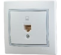 Одноместная компьютерная розетка Lezard СП Мира RJ 45 белая с серой вставкой 701-0215-139