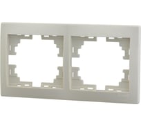 Двухместная горизонтальная рамка Lezard Мира крем 701-0300-147