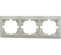 Трехместная горизонтальная рамка Lezard Мира крем 701-0300-148