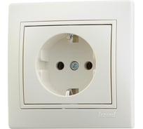 Розетка одноместная Lezard СП Мира 701-0303-122 с/з, крем