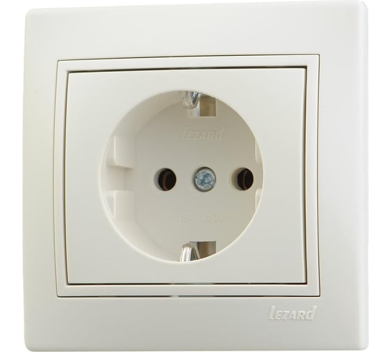 Розетка одноместная Lezard СП Мира 701-0303-122 с/з, крем 1