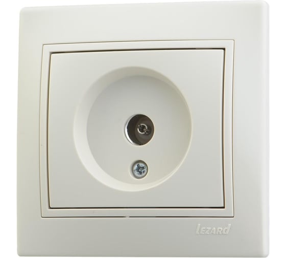 Проходная телевизионная розетка Lezard СП Мира крем с кремовой вставкой 701-0303-129