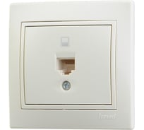 Одноместная компьютерная розетка Lezard СП Мира RJ45 крем с кремовой вставкой 701-0303-139