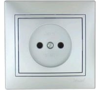 Одноместная розетка Lezard СП Мира б/з, серый металик 701-1010-121