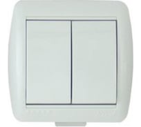 Двухклавишный выключатель Lezard ОП Ната белый 710-0200-101