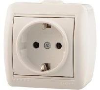 Одноместная розетка Lezard ОП Ната с/з, белая 710-0200-122