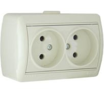 Двухместная розетка Lezard ОП Ната б/з, кремовая 710-0300-128