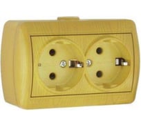 Двухместная розетка Lezard ОП Ната б/з, ольха 710-0700-128