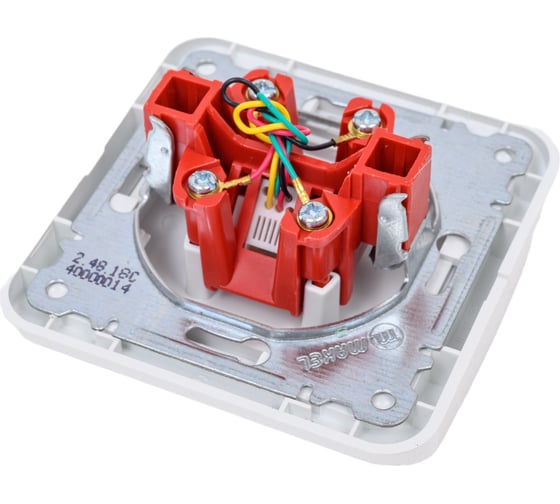 Розетка телефонная MAKEL 1-м СП Mimoza 16А IP20 бел./бел. 12014