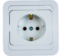 Розетка с заземлением, белая Makel Mimoza 12028