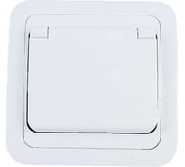 Розетка с крышкой, белая Makel Mimoza 12029