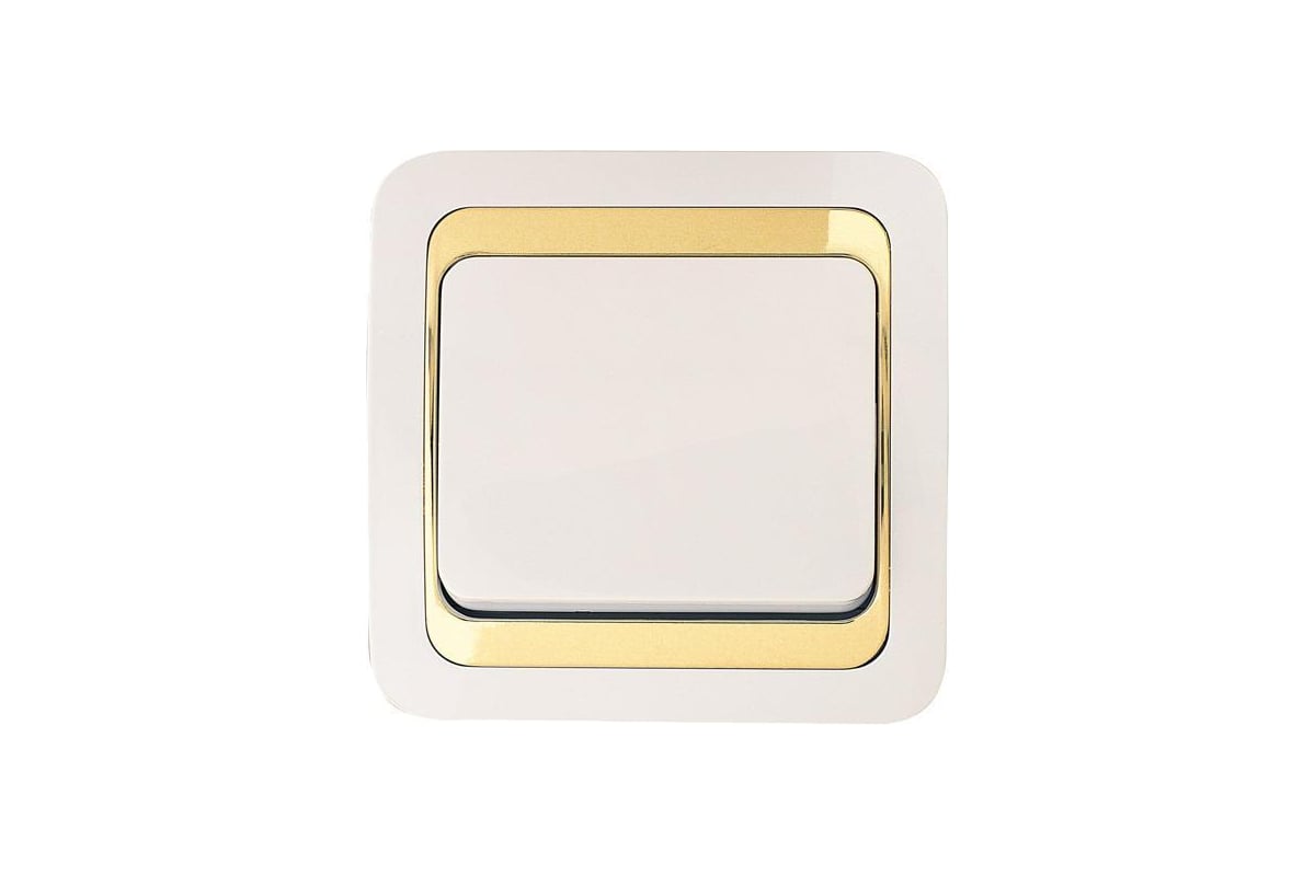 Выключатель, бело-золотой, 1 клавиша Makel Mimoza 12201 - выгодная цена ...