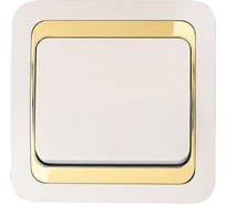 Выключатель, бело-золотой, 1 клавиша Makel Mimoza 12201
