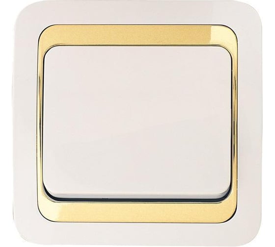 Выключатель, бело-золотой, 1 клавиша Makel Mimoza 12201 1