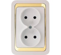 Розетка двойная, белая Makel Mimoza 12217