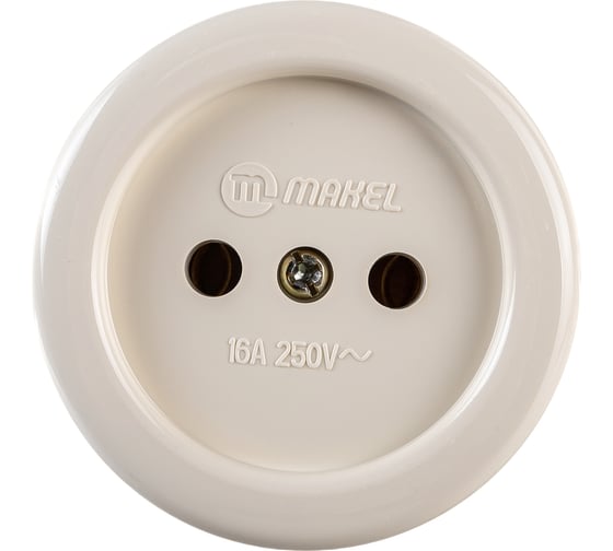 Розетка круглая накладная без заземления Makel 16012