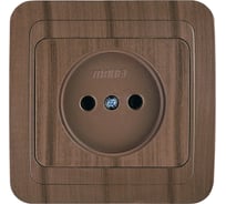 Розетка без заземления, орех Makel Mimoza N 24002