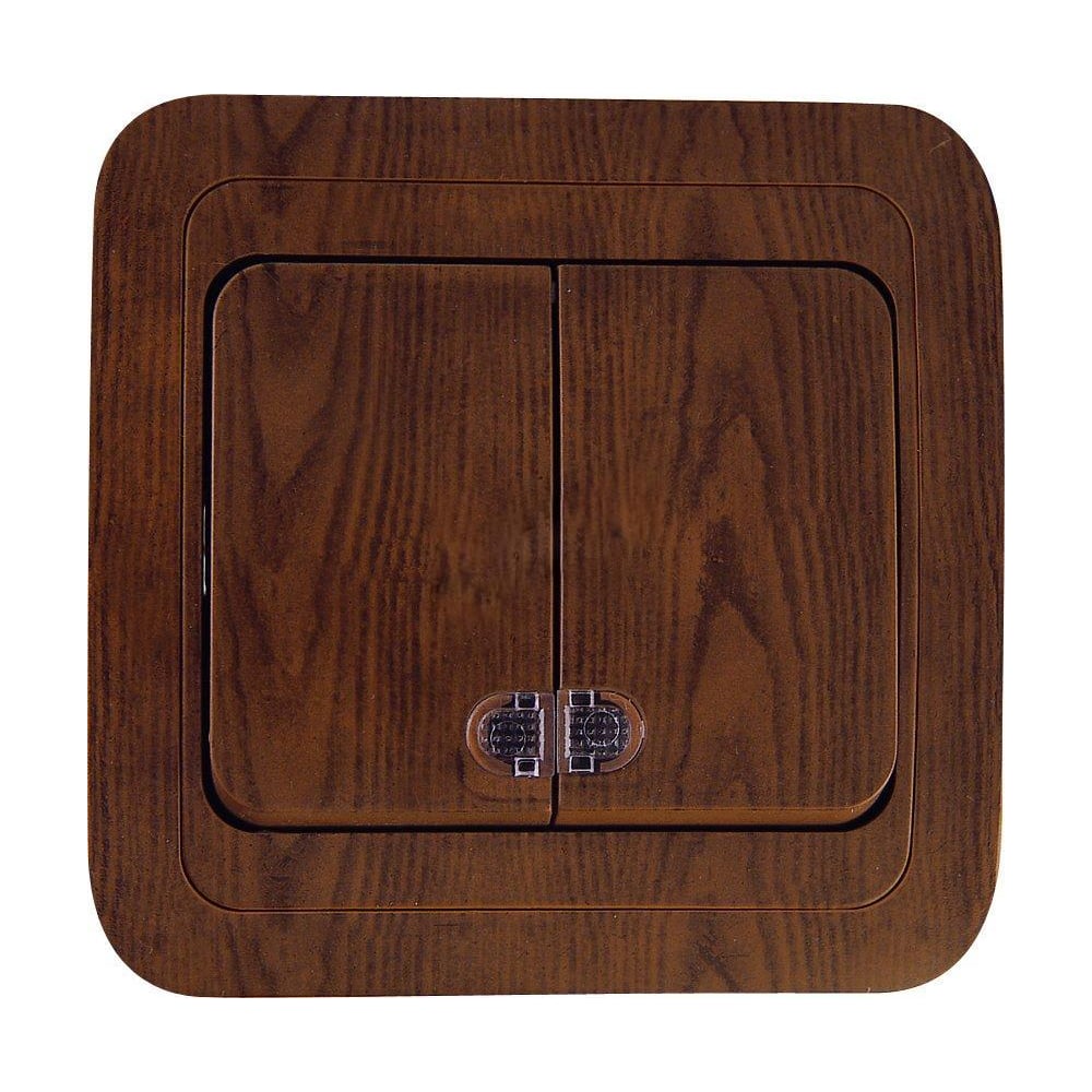 Выключатель с индикатором, орех, 2 клавиши Makel Mimoza N 24023 ...