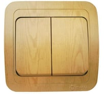 Выключатель, дуб, 2 клавиши Makel Mimoza N 24203