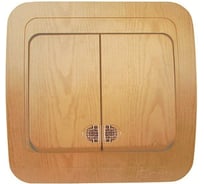 Двухклавишный выключатель с подсветкой, дуб Makel Mimoza N 24223