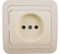 Розетка без заземления, кремовая Makel Mimoza 25022