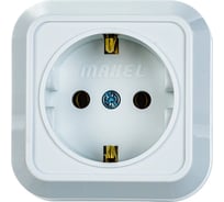 Розетка с заземлением, белая Makel 45108