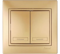 Двухклавишный выключатель, СП, золото Lezard Мира Lezard 701-1313-101