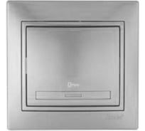 Выключатель проходной двухклавишный СП серый металлик Lezard Мира 701-1010-106