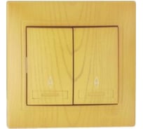 Выключатель проходной двухклавишный СП ольха Lezard Мира 701-0701-106