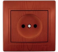 Одноместная розетка без заземления, ОП, вишня Lezard Ната 710-0600-121