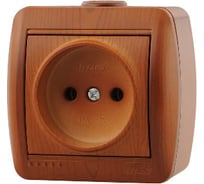 Одноместная розетка без заземления, ОП, сосна Lezard Ната 710-0800-121