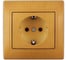 Одноместная розетка с заземлением, ОП, ольха Lezard Ната 710-0700-122 1