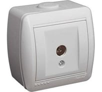 Телевизионная розетка, ОП, белая Lezard 710-0200-129