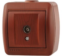 Телевизионная проходная розетка, ОП, вишня Lezard Ната 710-0600-129