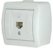 Компьютерная одноместная розетка RJ-45, ОП, белая Lezard Ната 710-0200-139