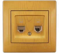 Двойная компьютерная розетка, RJ-45, СП, ольха Lezard Мира 701-0701-141