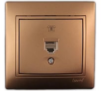 Одноместная телефонная розетка, золотой металлик, RJ11 Lezard Мира 701-1313-137