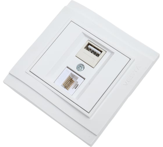 Розетка Vesta-Electric Verona для USB + сетевого кабеля LAN FRZ00050302BEL