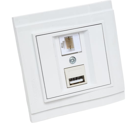 Розетка Vesta-Electric Verona для USB + сетевого кабеля LAN FRZ00050302BEL