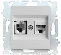 Розетка Metronex Electric Roma LAN + Phone двойная без рамки FRZMT010203BEL