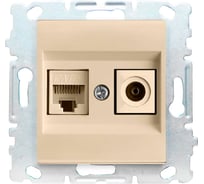 Розетка Vesta-Electric Roma КРЕМОВЫЙ для сетевого кабеля LAN + TV без рамки FRZ00010114MLK