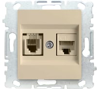 Розетка Metronex Electric Roma Кремовый для LAN + Phone без рамки FVK010115MLK