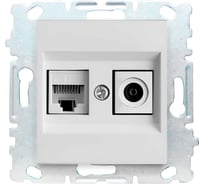 Розетка Vesta-Electric Roma для сетевого кабеля LAN + TV двойная без рамки FRZTV020104BEL
