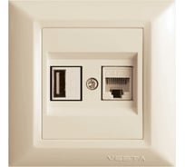 Розетка Metronex Electric Roma Кремовый для USB + LAN FRZ00050204MLK