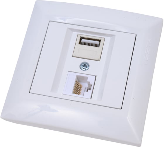 Розетка Vesta-Electric Roma для USB + сетевого кабеля LAN FRZ00050204BEL