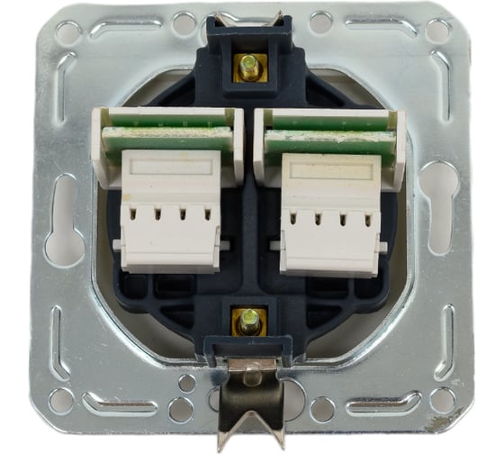 Двухместная телефонная розетка RJ -11, крем Volsten Violet V01-22-F22-M 9141