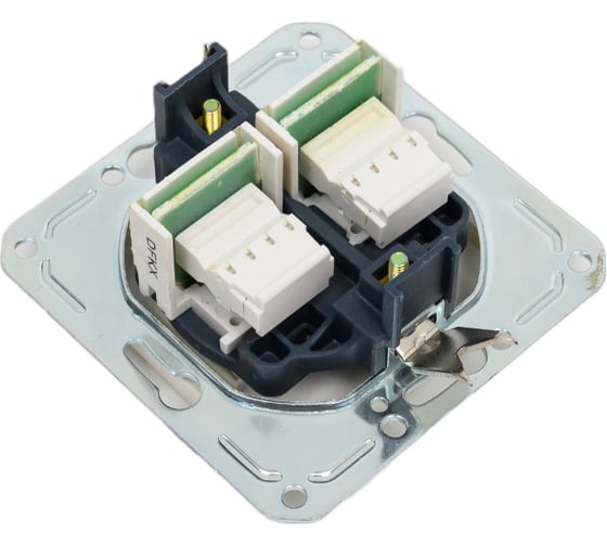 Двухместная телефонная розетка RJ -11, крем Volsten Violet V01-22-F22-M 9141